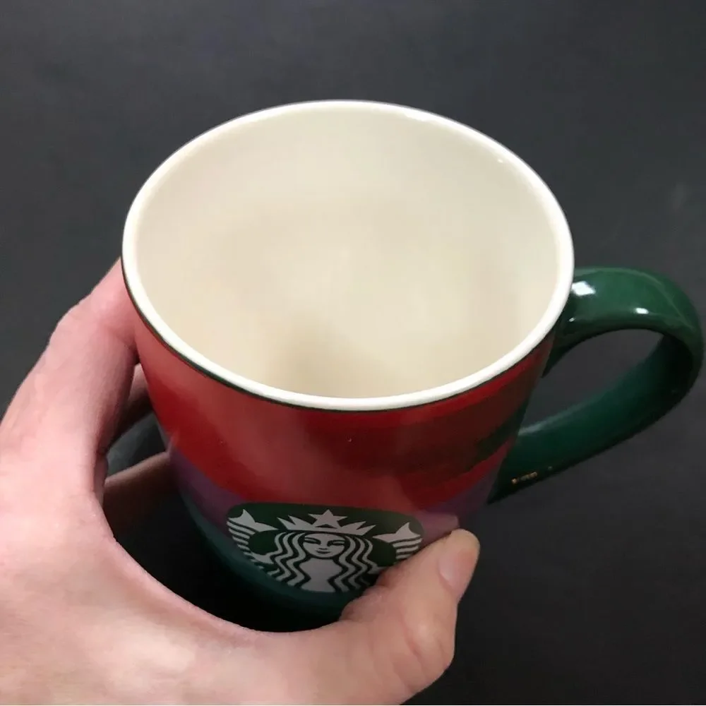 Starbucks 2021 Brushstrokes Red Purple Green Mermaid Siren‎ 10oz Coffee Mug 4